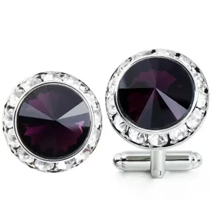 Purple Brass Gold Plating Crystal Jewelry Accessories for men