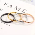 Wholesale Titanium Black Rose Gold Simple Blank Carving Logo Name Rings for Girls Unisex