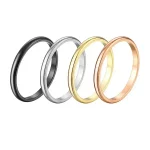 Wholesale Titanium Black Rose Gold Simple Blank Carving Logo Name Rings for Girls Unisex