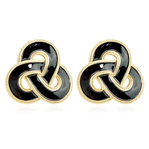 18K Matte Gold Plated Wooven Earrings