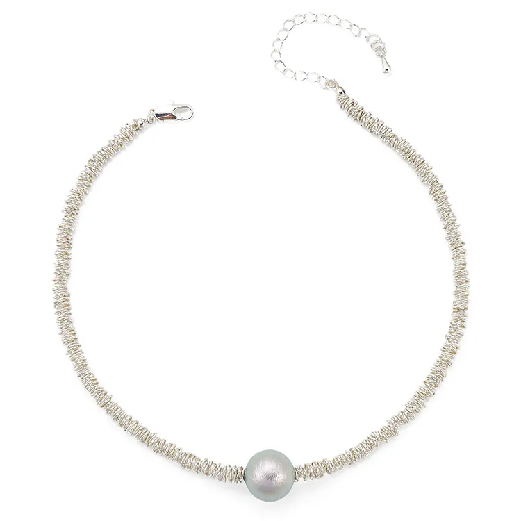Beaded Pearl Collar Necklace