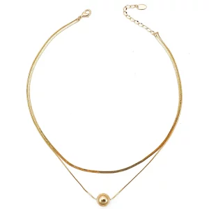 Double Layer Sanke Chain Necklace
