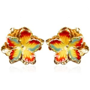 Enamel Gold Plated Earring Design
