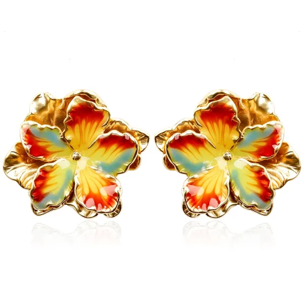 Enamel Gold Plated Earring Design