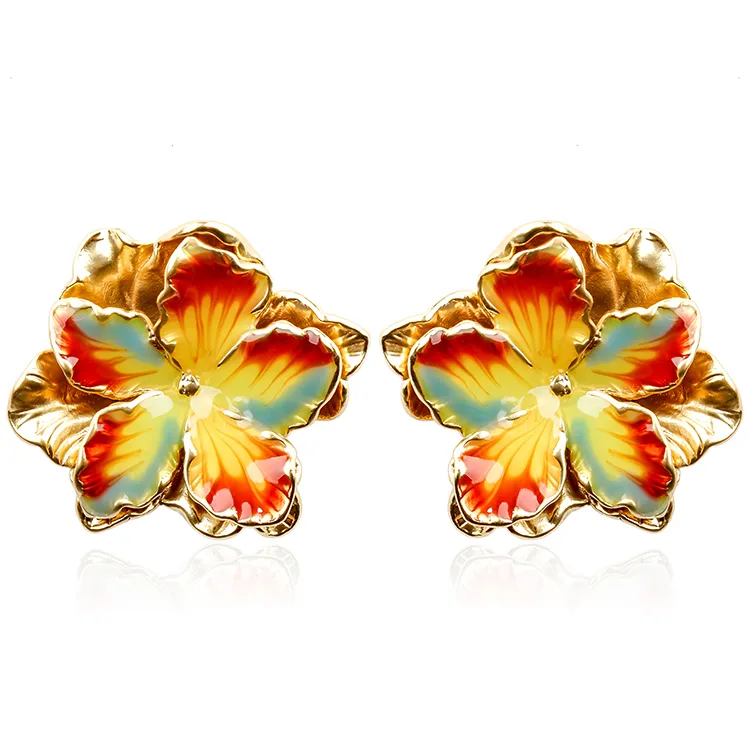 Enamel Gold Plated Earring Design