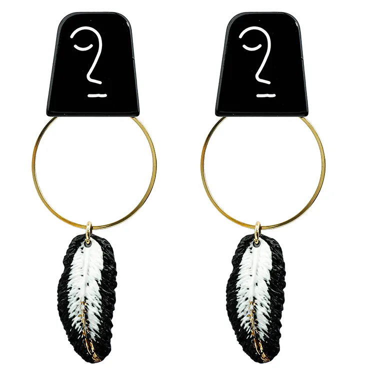 Handmade Feather Drop Earrings