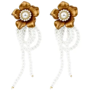Pearl Drop Flower Earrings