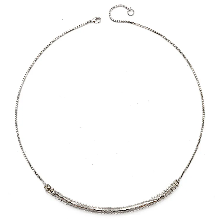 Silvertone Mini Rings Necklace