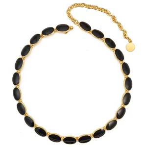 Vintage Black Link Necklace