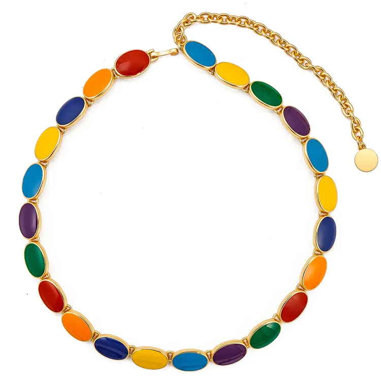 Vintage Colorfull Link Necklace