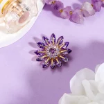 Exquisite Custom Color Zircon Flower Brooch Luxury Clothing Accessories Gift for Women