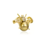 Personalized Vintage Jewelry Bee Brooch with Crystal