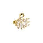 Gold Plated Customized Wedding Swan brooch for Women