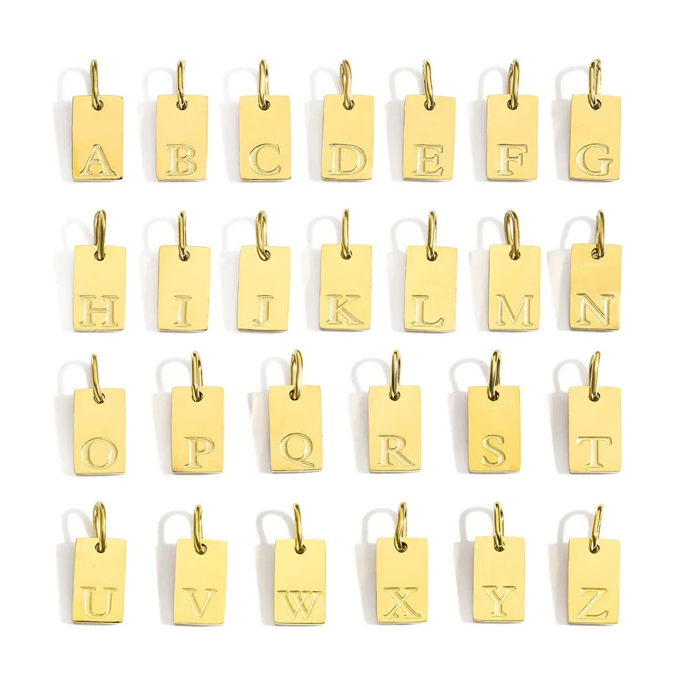 316L Stainless Steel Initial Charms for Necklace