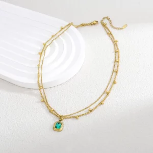 Custom Birthstone Necklace for Women Crystal Birthstone Necklace