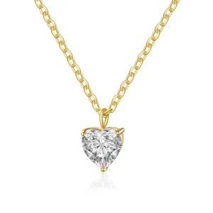 Factory Handmade Gold Plated Heart Shape Birthstone Necklace