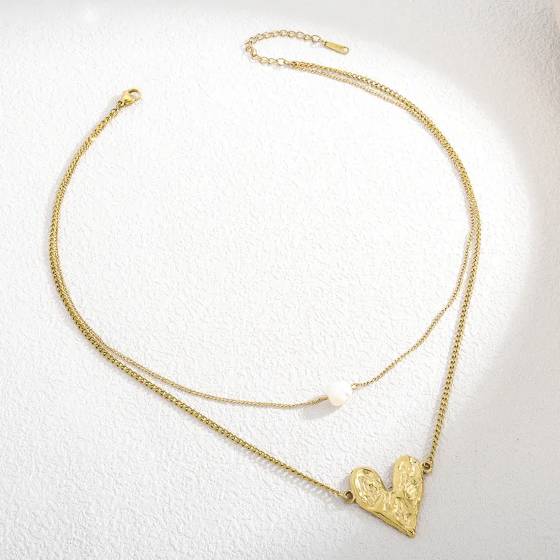 Custom Made Engraved Gold Plated Heart Necklace 2