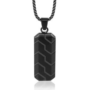 Simple Stainless Steel Men's Black Pendent