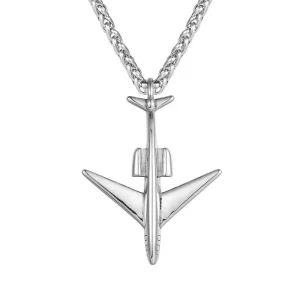 Personalized Creative Mini Plane Necklace Man Silver Color Airplane Pendant