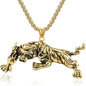 Men's Domineering Gothic Vintage Tiger Stainless Steel Pendant