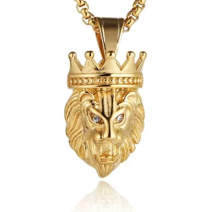 Stainless Steel Lion King Pendant Necklace