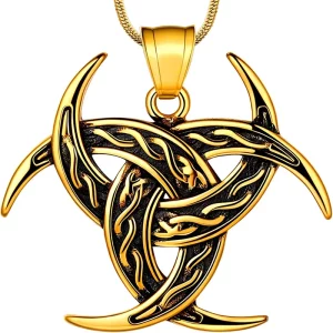 Stainless Steel Norse Viking Horn of Odin Pendant