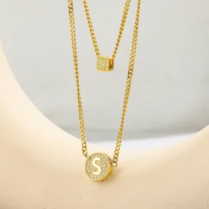 Personalized Classic Double Chain Name Necklace