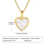 Custom White Shell Heart Shape Gold Plated Locket Necklace