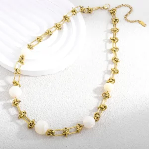 Haosen Customize Rope Knot Pearls Necklace