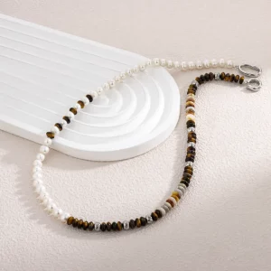 Pearls And Natural Stone Beads Necklace For Women