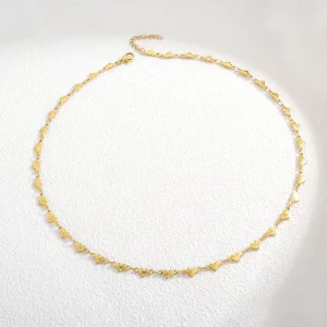 Embossed Love Pendant Handmade Chain Necklace