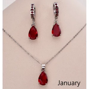 Personalized Birthstone Necklace Dainty Women's Gemstone Necklace