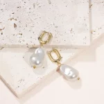 Bespoke PVD 18K Gold Plated Baroque Pearls Drop Earrings