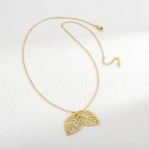 Hollowed Leaves Charms Necklace For Women