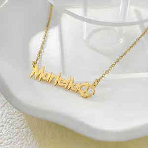 Personalised Stainless Steel Name Necklace Letter Gold Colour Choker for Gift