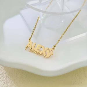 Personalized Nameplate Necklace-Alex Name Necklace