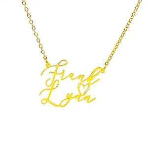 Stainless Steel  18k Gold Plated Personalized Name Pendant Necklace