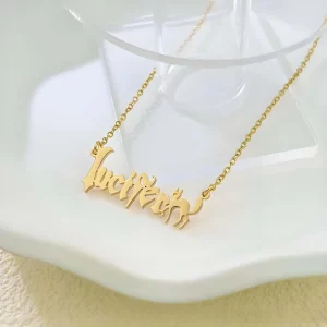 Personalized Gifts Custom Name Necklace with Cute Cat