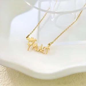 Personalized Gold Name Cute Necklace for Girl
