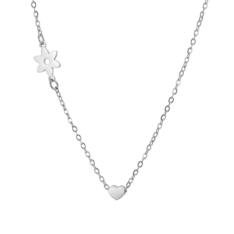Stainless steel flower heart necklace Bespoke Design Jewelry Source Factory for major retailers
