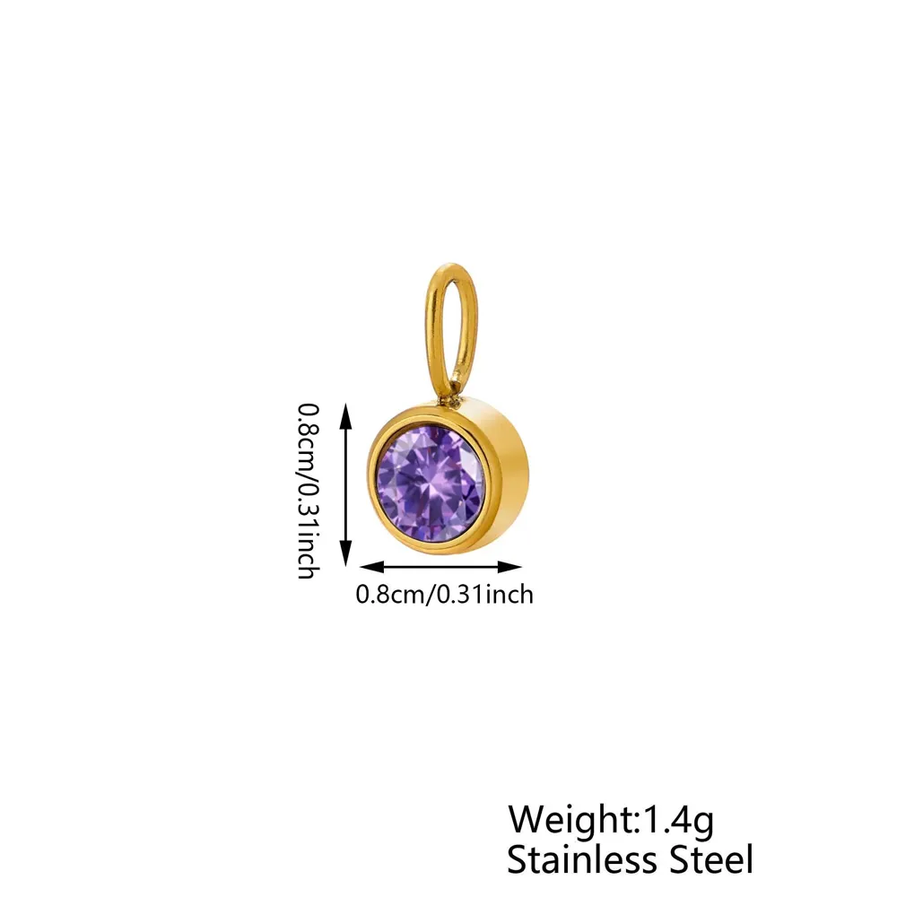 Size of 316L Stainless Steel Birthstone Charms for Necklace