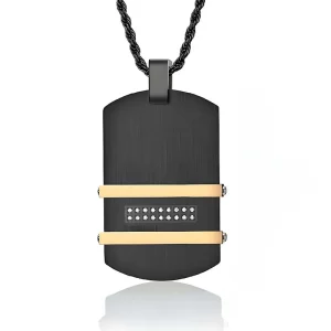 Customize Brushed IP Black Plated 316L S.Steel Dog Tags For Men