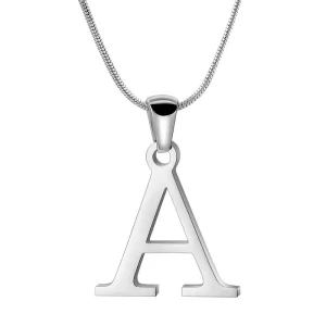 Custom Initial Necklace Silver Letter A Necklace