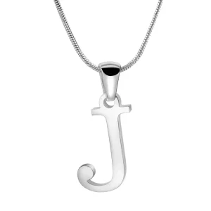 Custom Initial Necklace Silver Letter J Necklace
