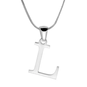 Custom Initial Necklace Silver Letter L Necklace