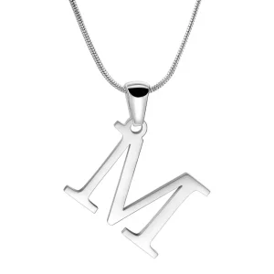 Custom Initial Necklace Silver Letter M Necklace