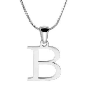 Custom Initial Necklace Silver Letter B Necklace