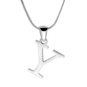 Custom Stainless steel Initial Necklace Silver Letter Y Pendent