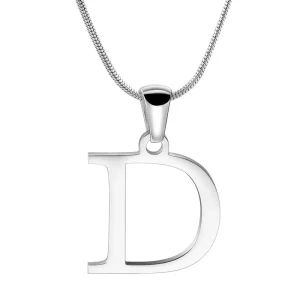 Custom Initial Necklace Silver Letter D Necklace