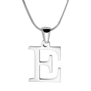 Custom Initial Necklace Silver Letter E Necklace